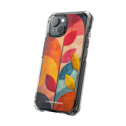 Abstract Orange Blue Design - Clear Impact iPhone 15 Phone Case