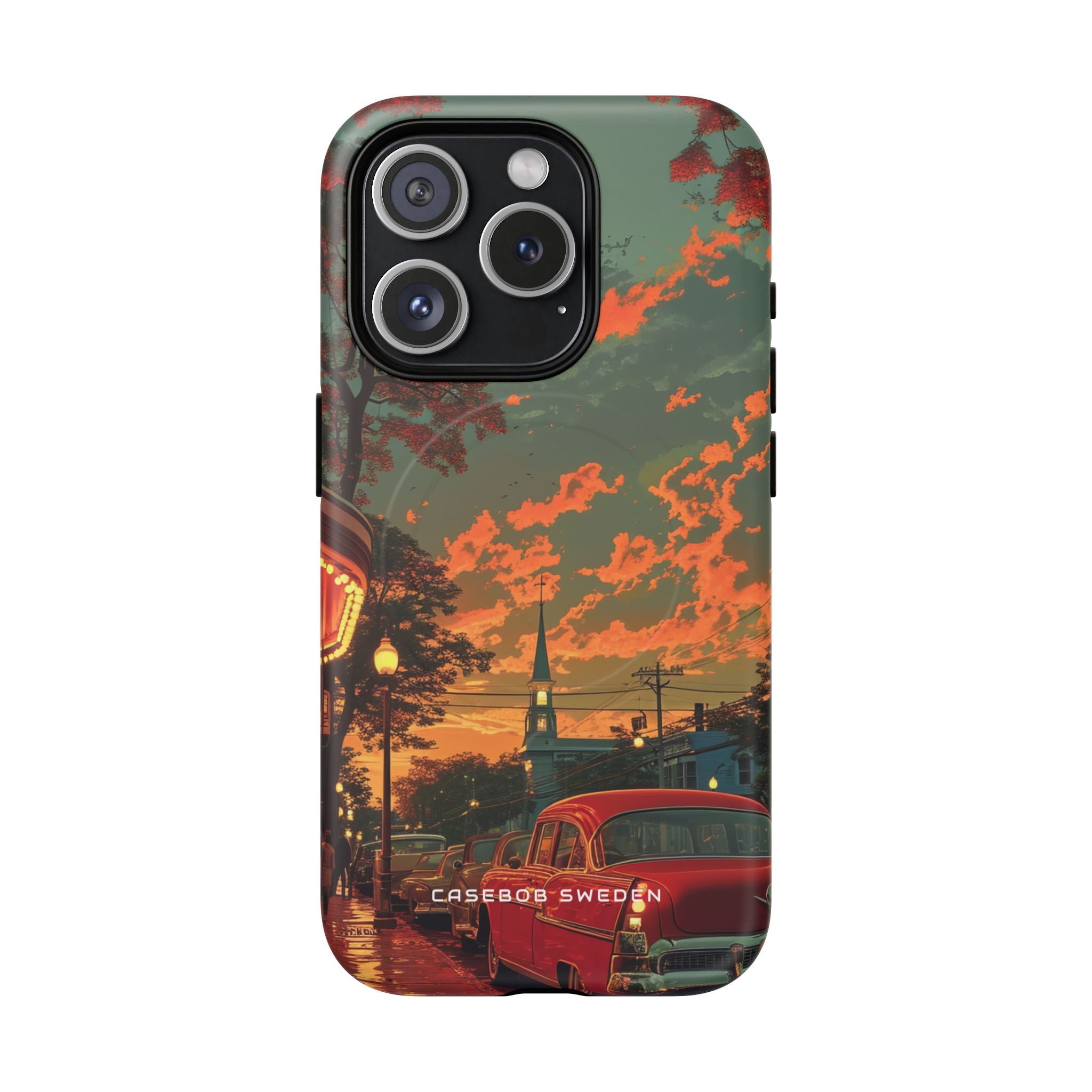 Mid-Century Nostalgia Streetscape iPhone 15 | Tough+ Phone Case