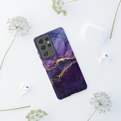 Purple Blue Marble - Protective Phone Case