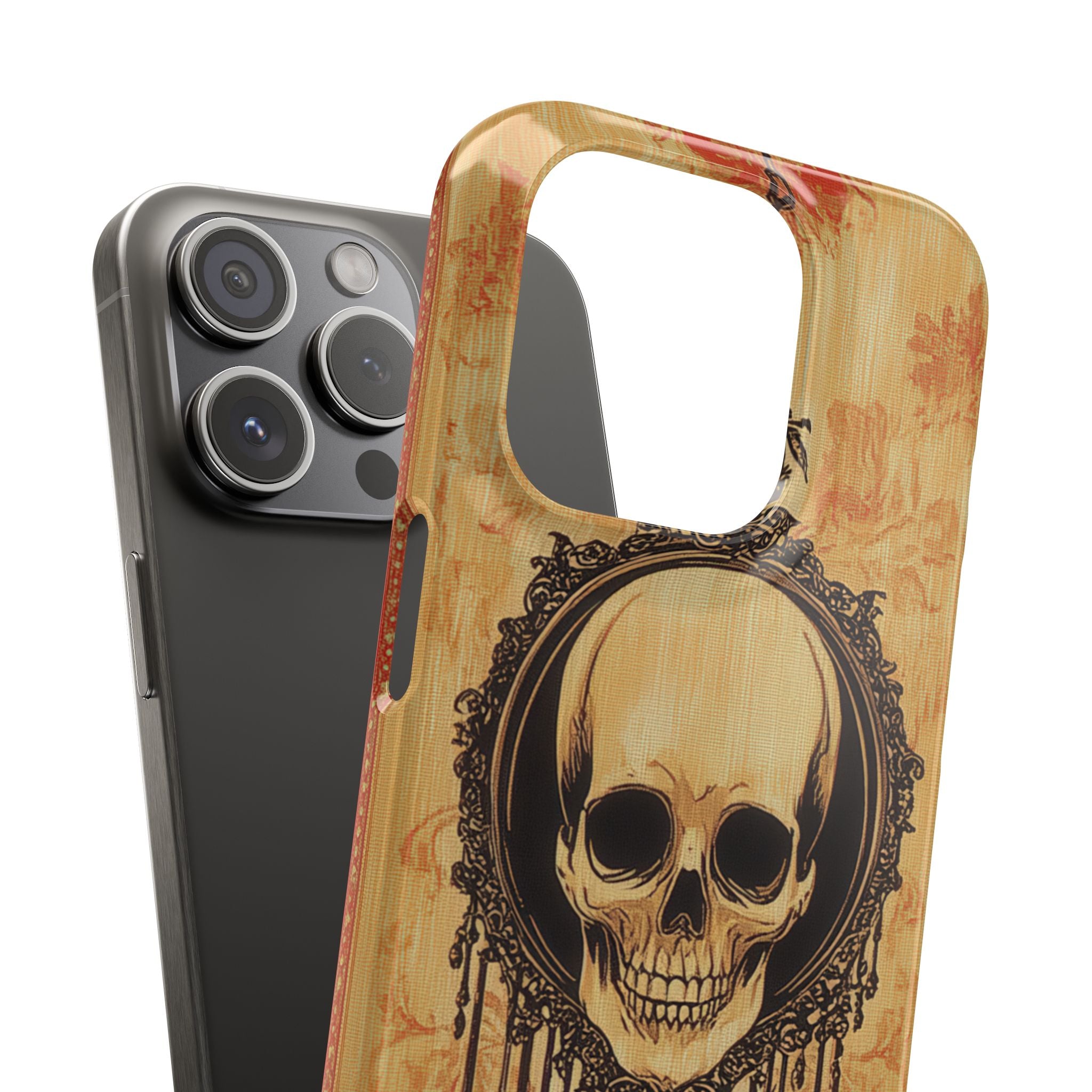 Gothic Skull Elegance iPhone 15 - Slim Phone Case