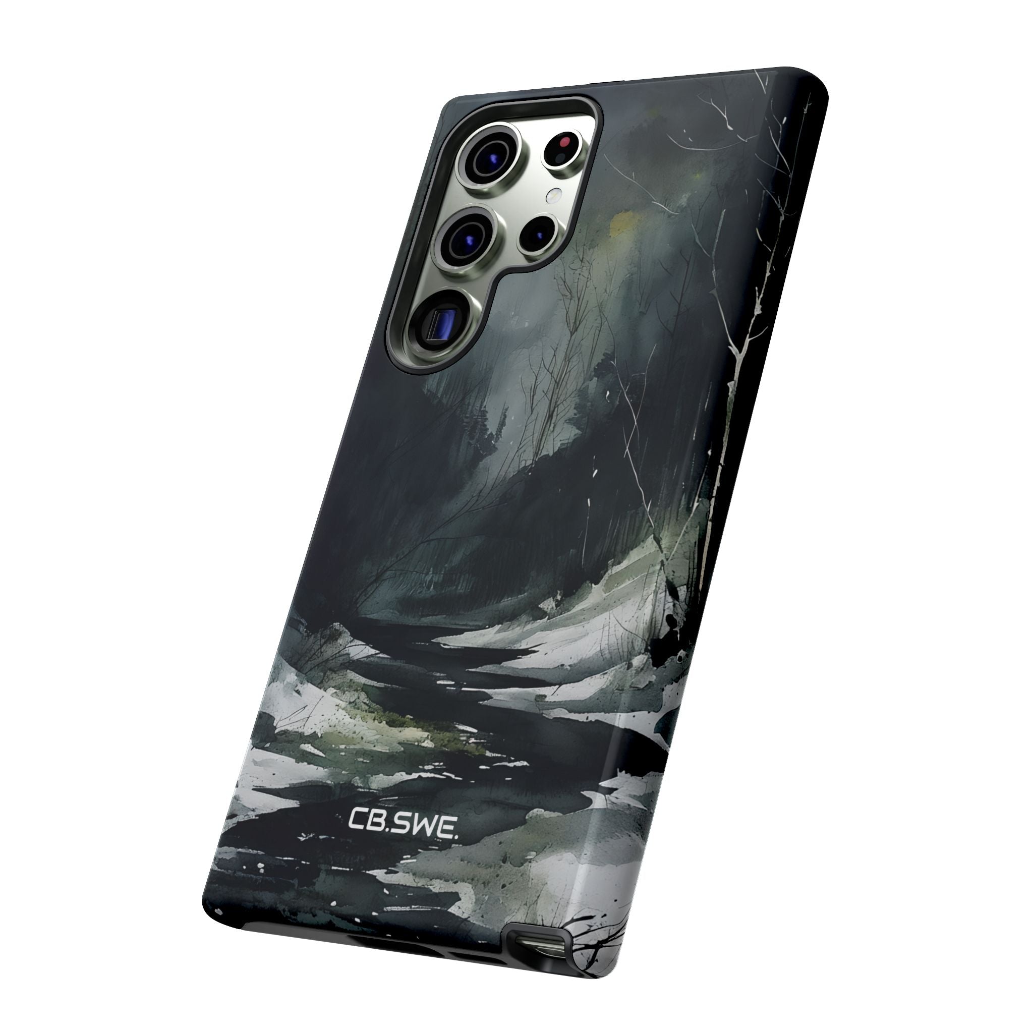 Moody Winter Landscape Watercolor Art Phone Cover Samsung S23 - Tough
