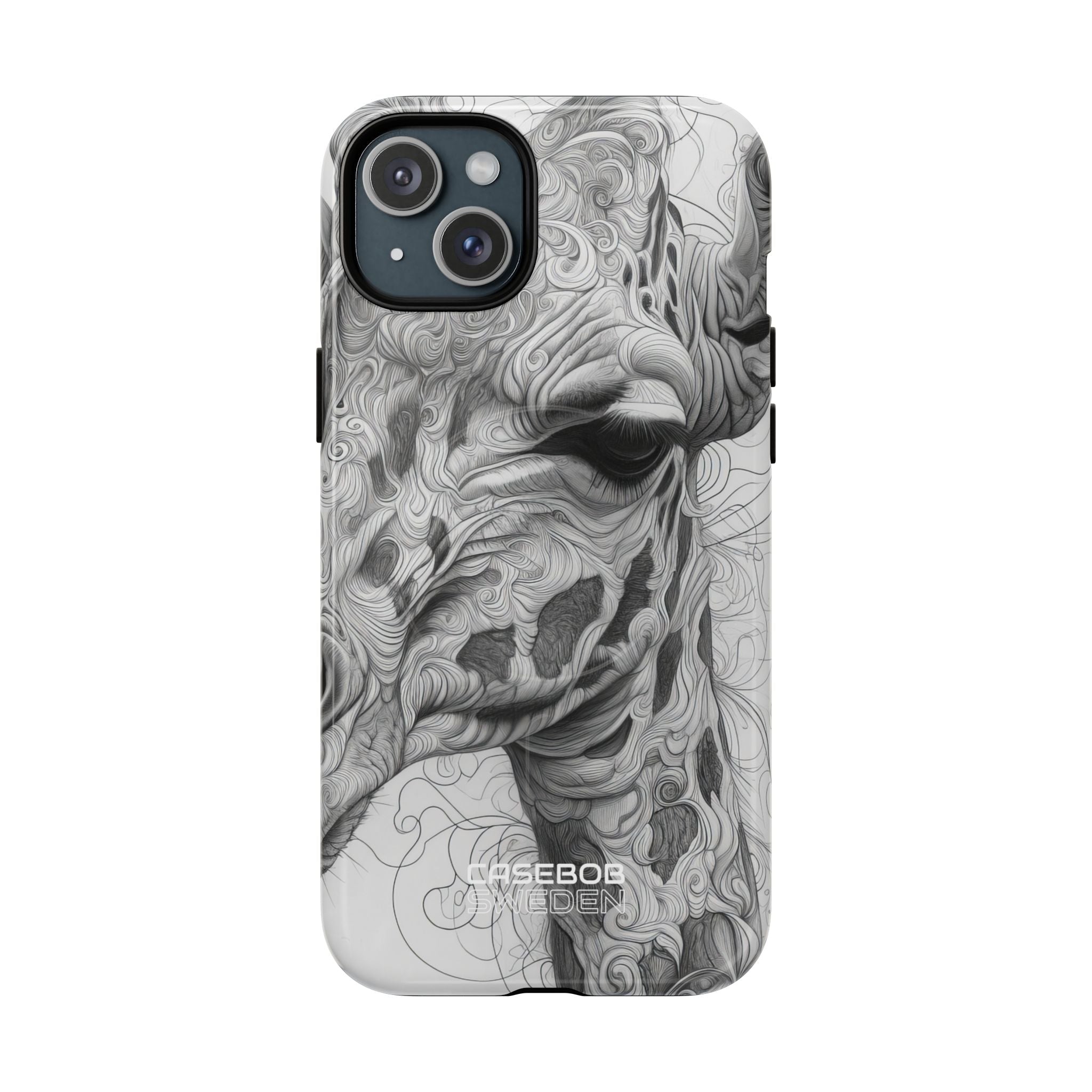 Swirling Giraffe Art iPhone 15 - Tough+
