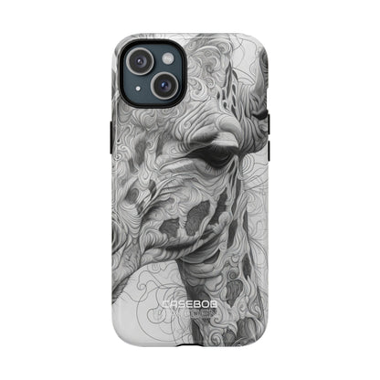 Swirling Giraffe Art iPhone 15 - Tough+