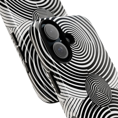 Monochrome Spiral Motion iPhone 16 - Resistente