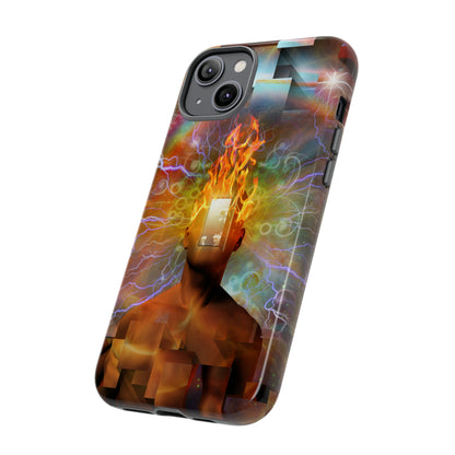 Man with burning mind - Protective Phone Case