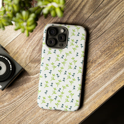 White Flower Pattern - Protective Phone Case