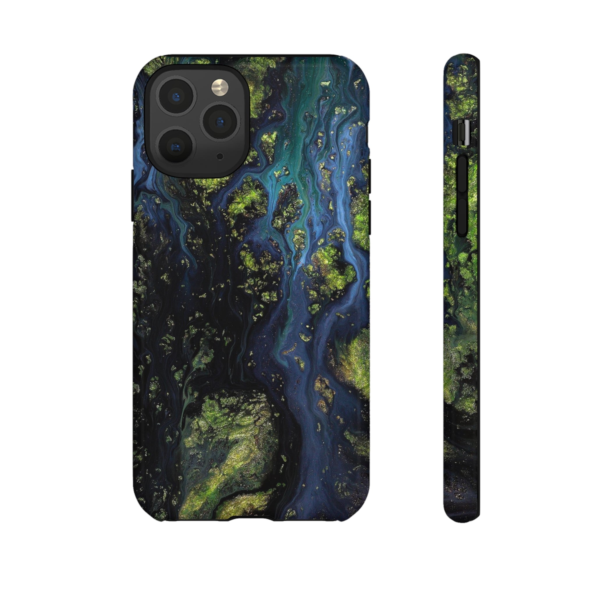 Blue Cosmos Ink Art iPhone Case (Protective) iPhone 11 Pro Glossy Phone Case