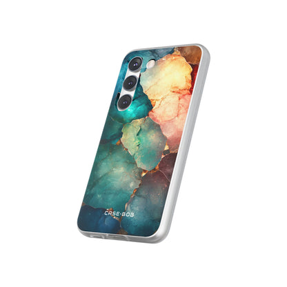 Teal Mosaic Veins Samsung S23 Case - Soft