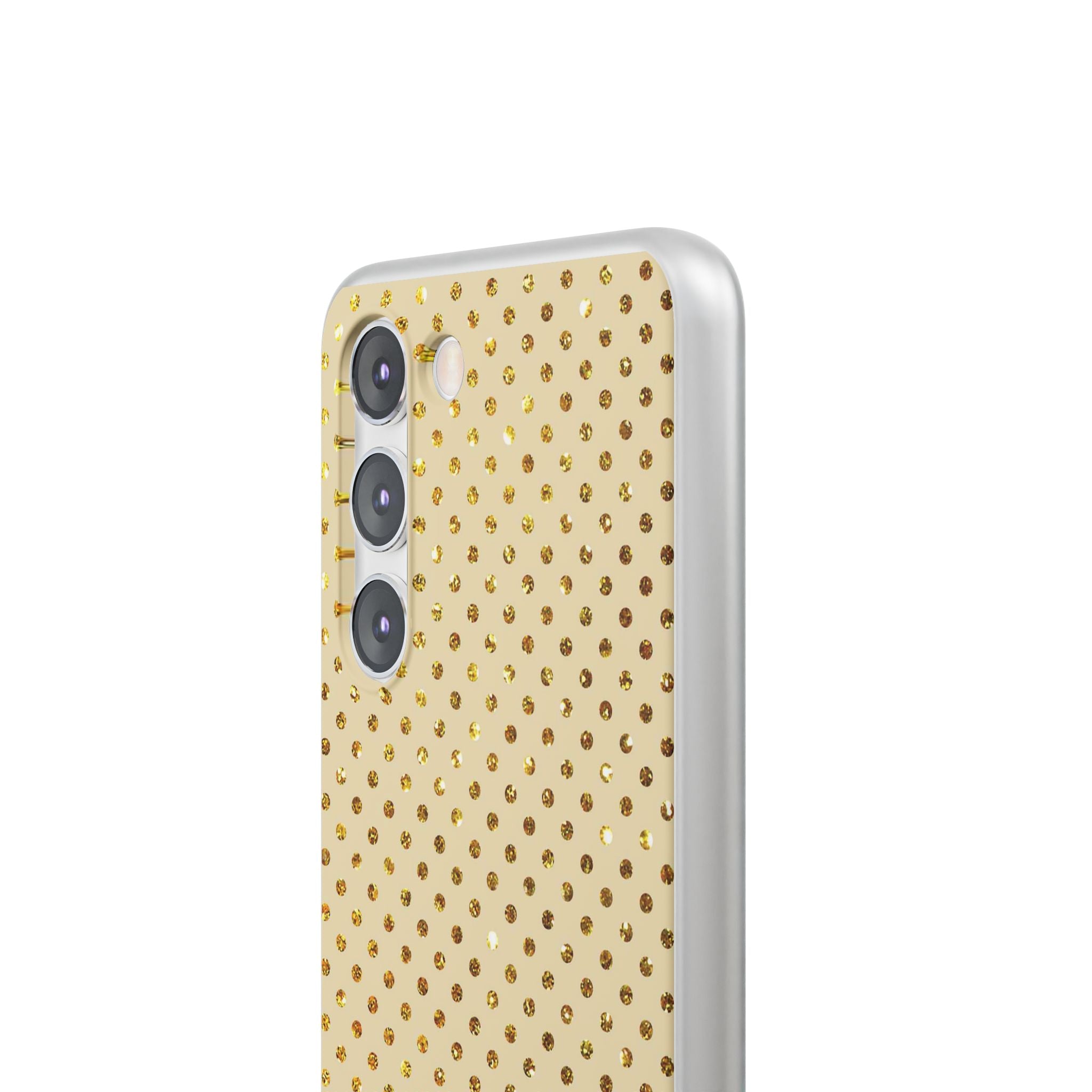 Gold Sparkle Grid Samsung S23 Case - Soft