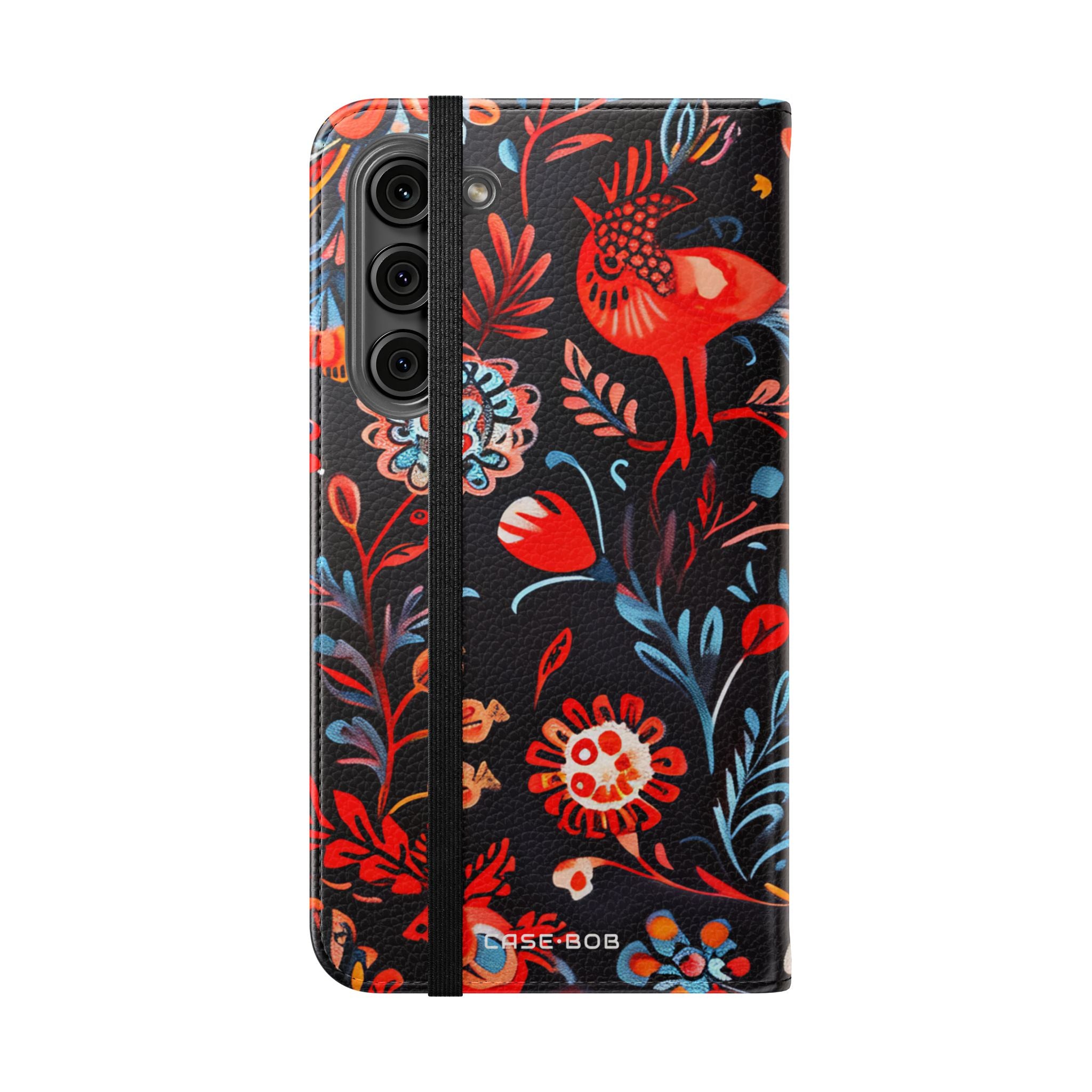 Folk Bird Flame - Samsung S23+ Case - Lompakkokotelo