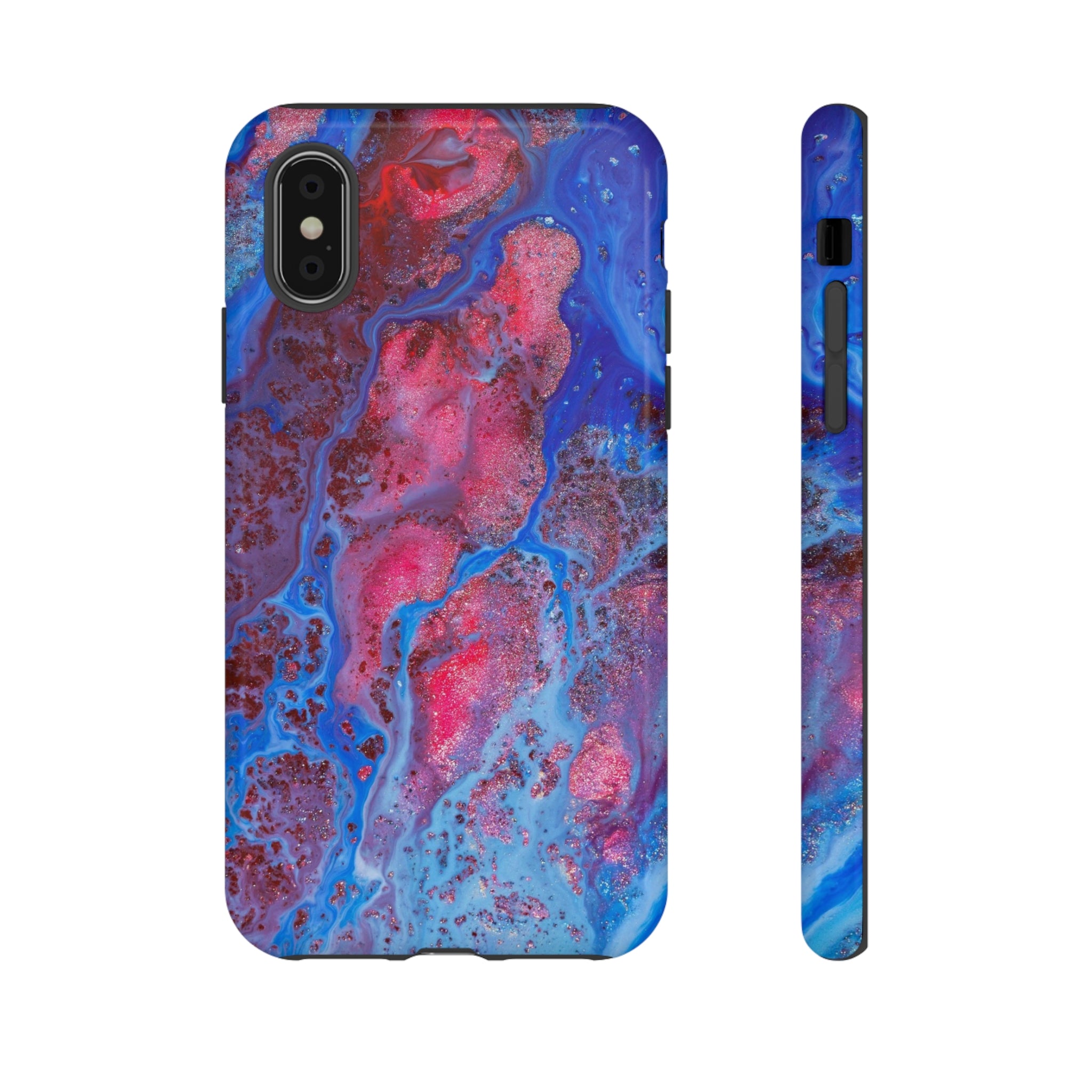 Red Mountain Ink Art iPhone Case (Protective) iPhone X Glossy Phone Case