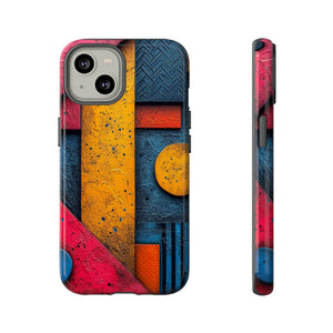 Neon Geometric Fusion - Protective Phone Case