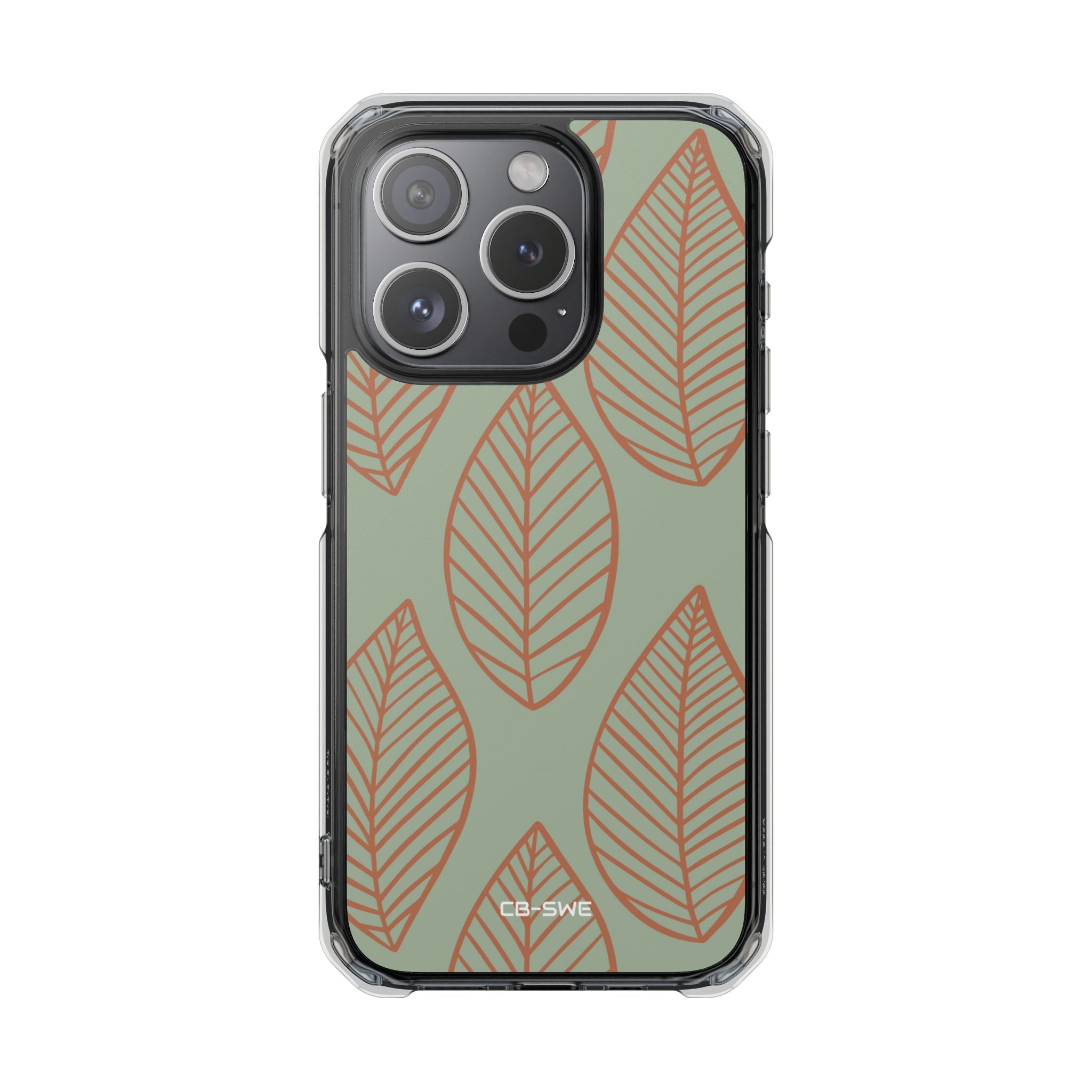 Mint and Orange Leaves iPhone Case - Impact