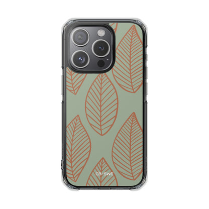 Mint and Orange Leaves iPhone Case - Impact