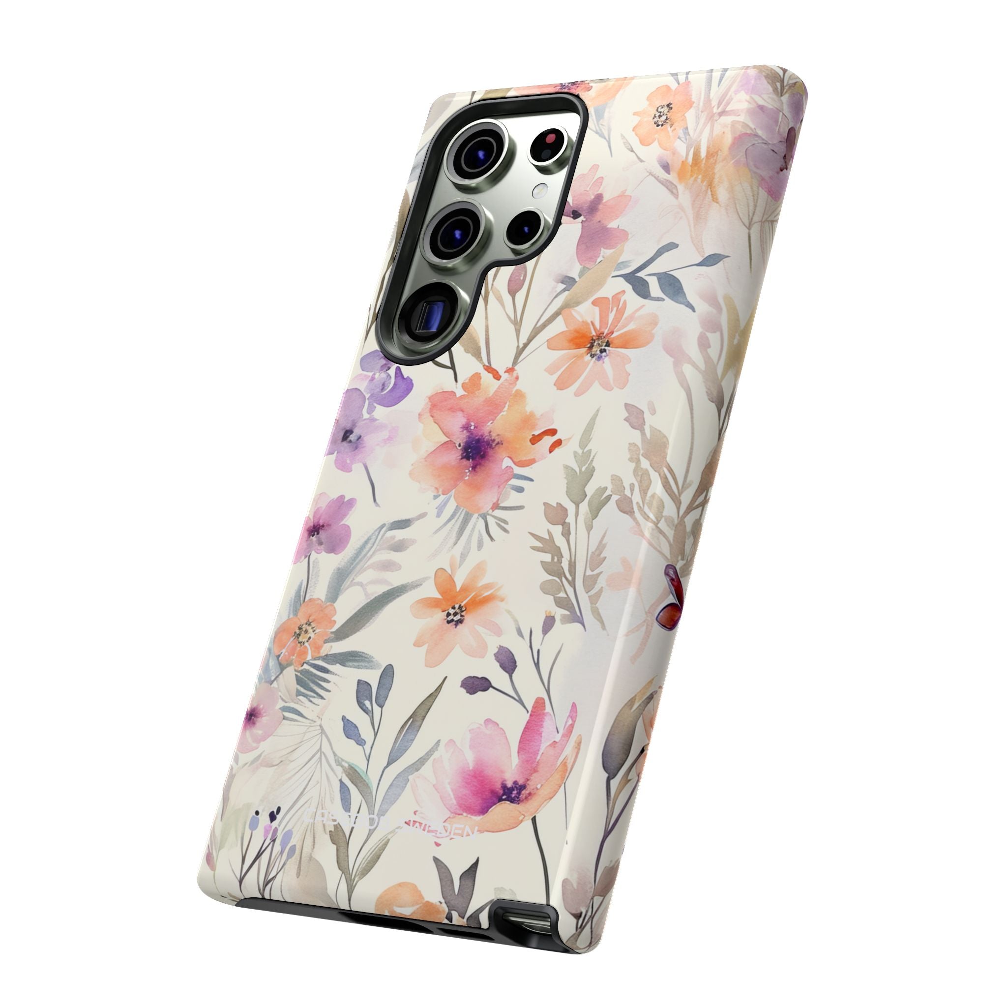 Soft Pink Floral Watercolor Design - Tough Samsung S23 Phone Case