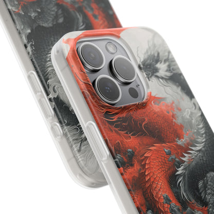 Twin Dragons Crimson iPhone 15 Pro Max Case - Soft