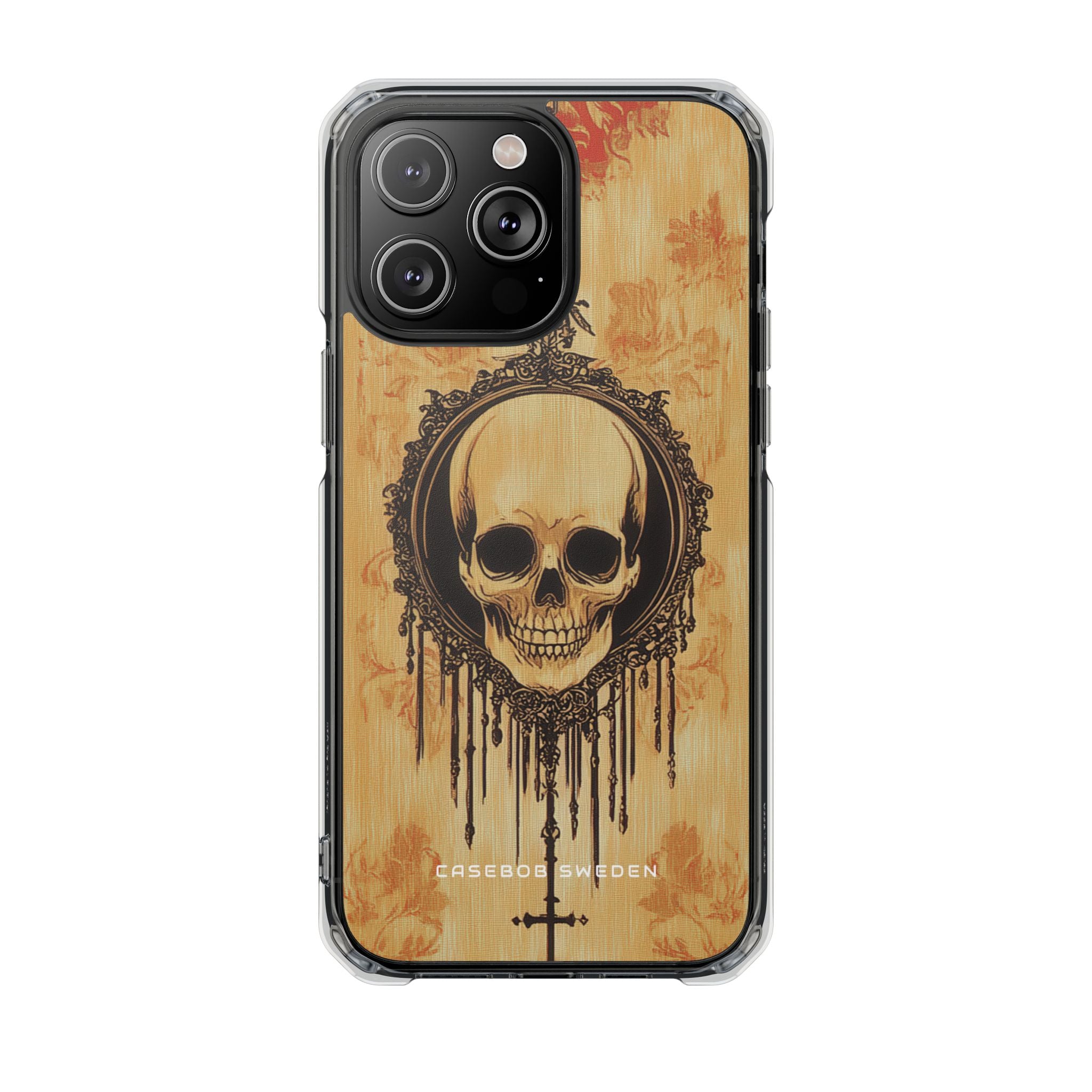 Gothic Skull Elegance iPhone 14 - Transparente, stoßfeste Handyhülle