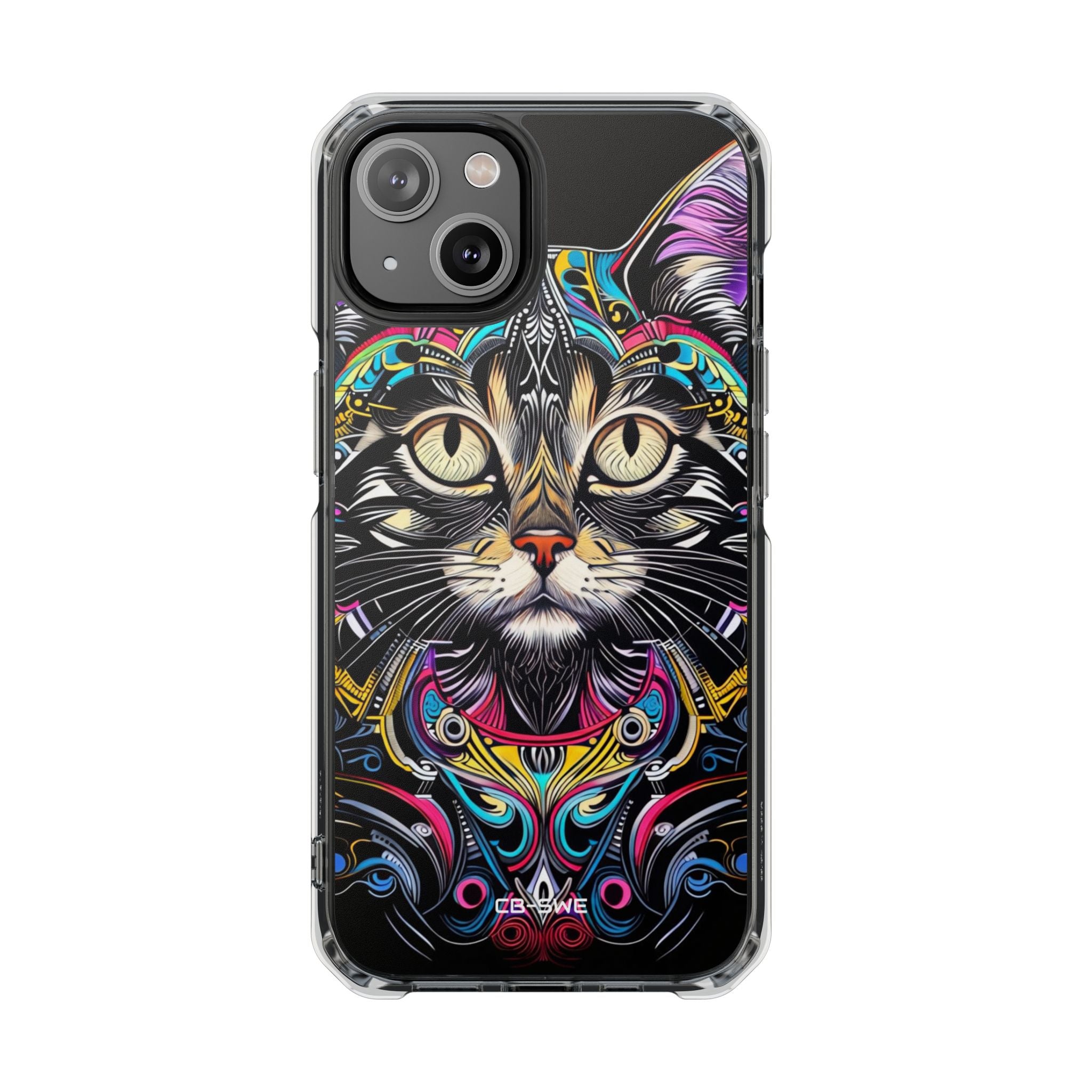 Psychedelic Cat Mirage iPhone Case - Impact