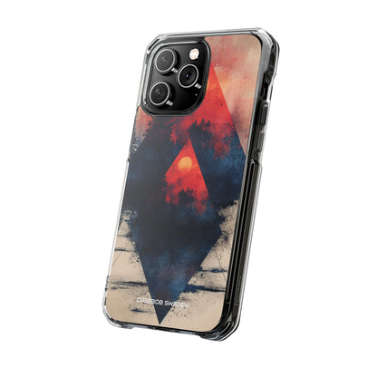 Red Sky Serenity - Clear Impact iPhone 14 Phone Case