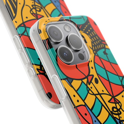 Playful Lines in Motion iPhone 15 - Flexi Phone Case