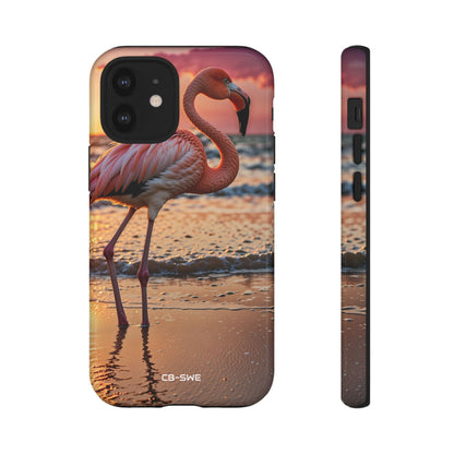 Sunset Flamingo Stand - iPhone Case