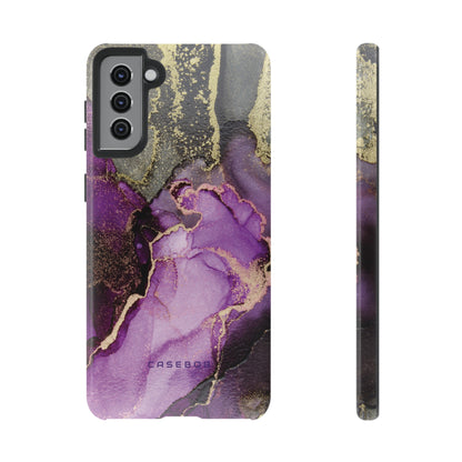 Purple Marble & Gold Phone - Protective Phone Case