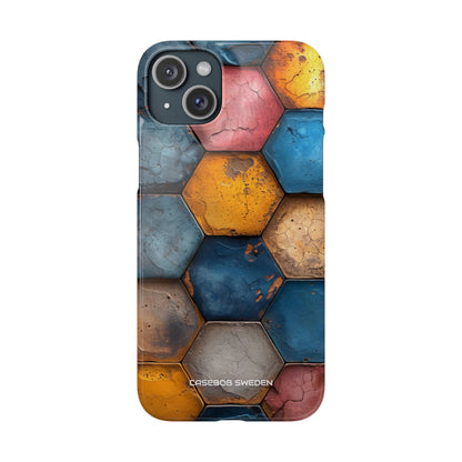 Rustic Geometric Tiles - Slim iPhone 15 Phone Case