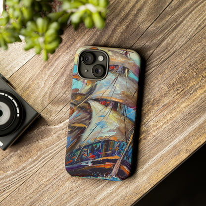 Oil painting - Sailboat - Protective Phone Case