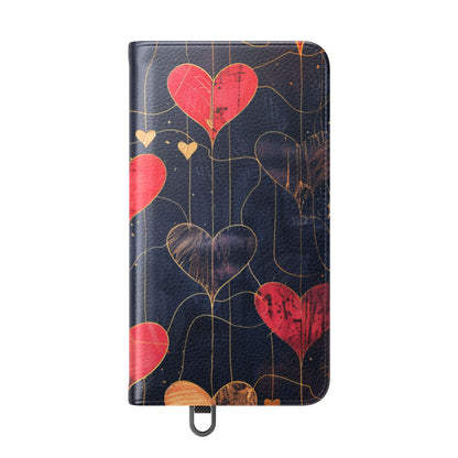 Textured Heart Grid - Samsung S24 Case - Wallet