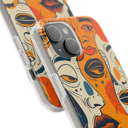 Tangled Faces Sunset iPhone 15 Case - Soft