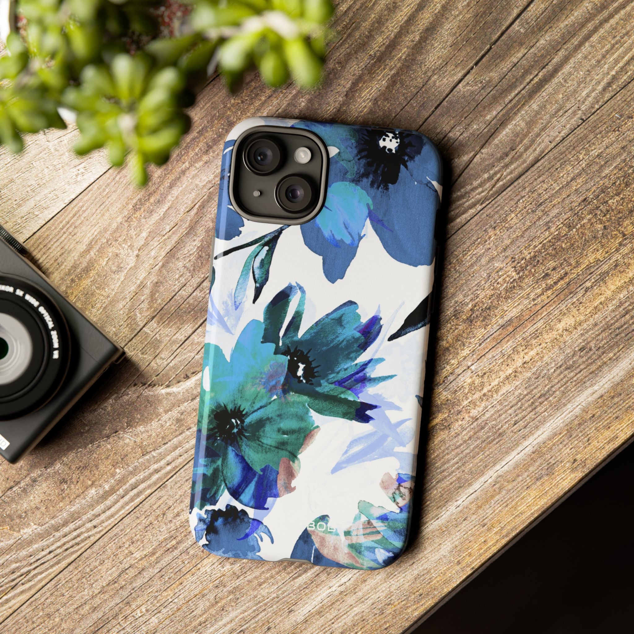 Blue Blossom Radiance iPhone 15 Plus Case - Tough