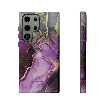 Purple Marble & Gold Phone - Protective Phone Case