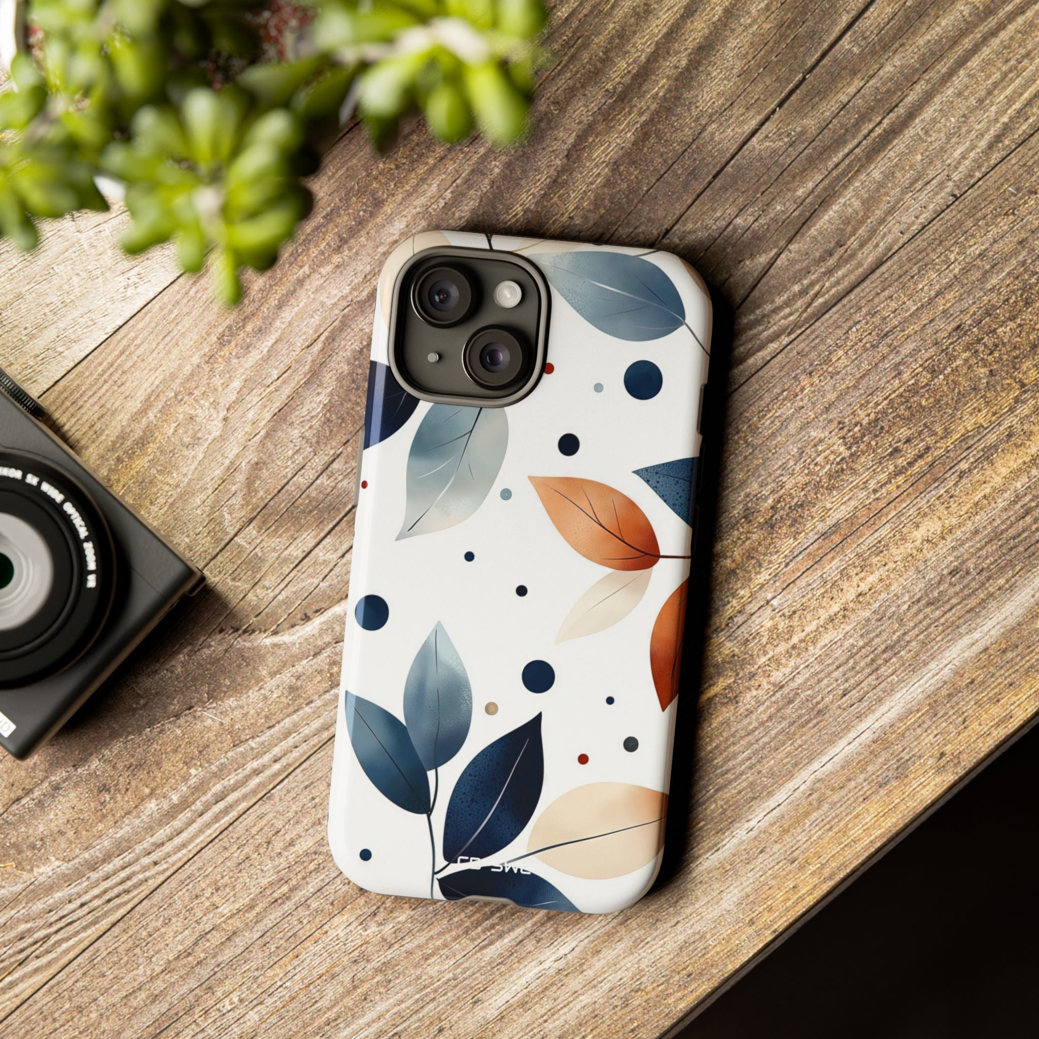 Leaves And Circles - iPhone Case