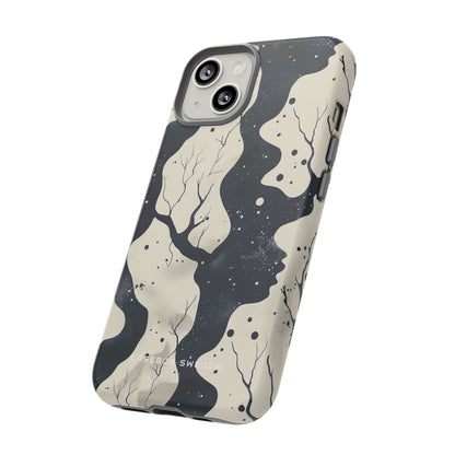 Organic Fluid Silhouettes with Cosmic Depth iPhone 14 - Tough Phone Case