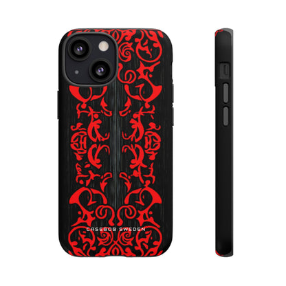 Gothic Crimson Symmetry iPhone 13 - Tough Phone Case