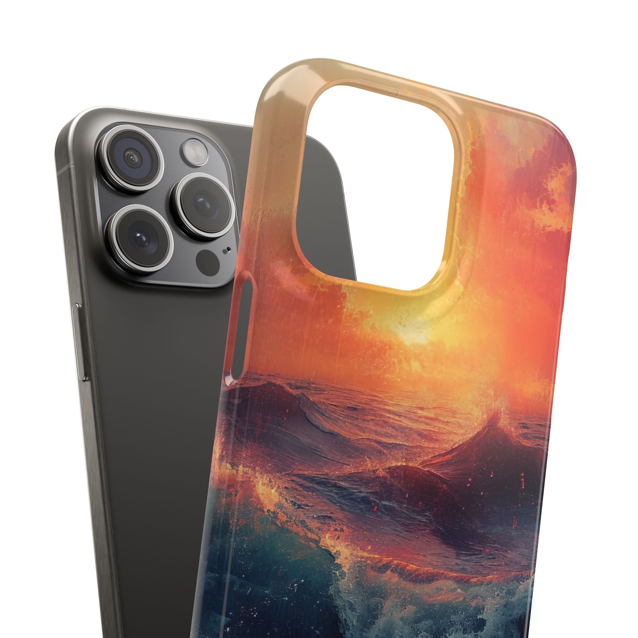 Ocean Sunset Waves - Slim iPhone 15 Phone Case