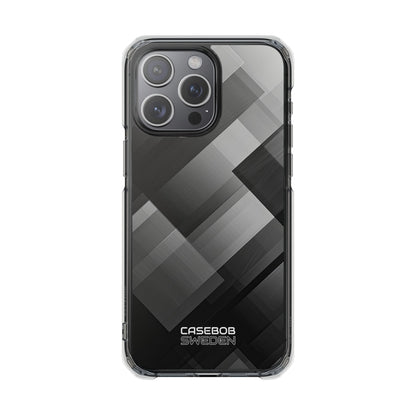 Grayscale Geometric Layers iPhone 15 - Impact Clear+