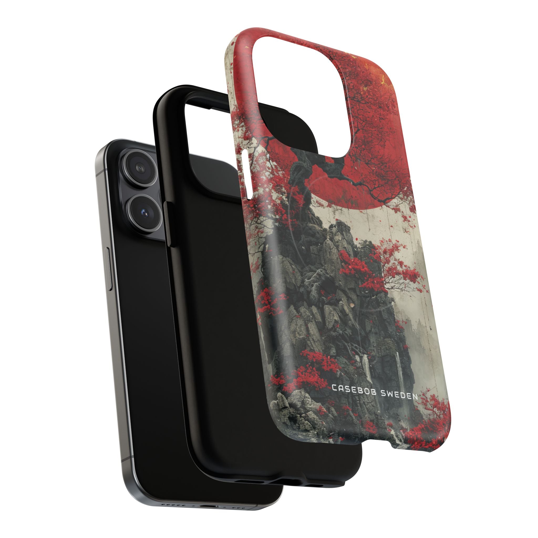 Zen Serenity in Red Harmony iPhone 15 | Tough+ Phone Case