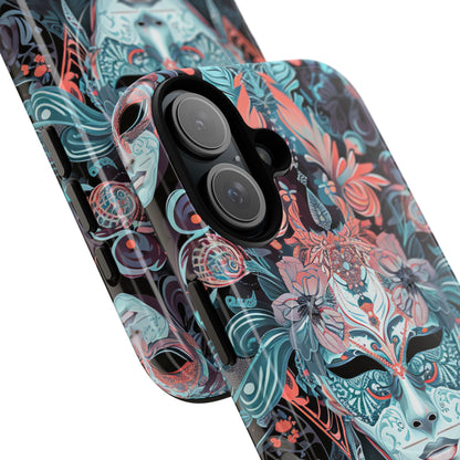 Mystic Teal Coral Mask - Tough + MagSafe® iPhone 16 Phone Case