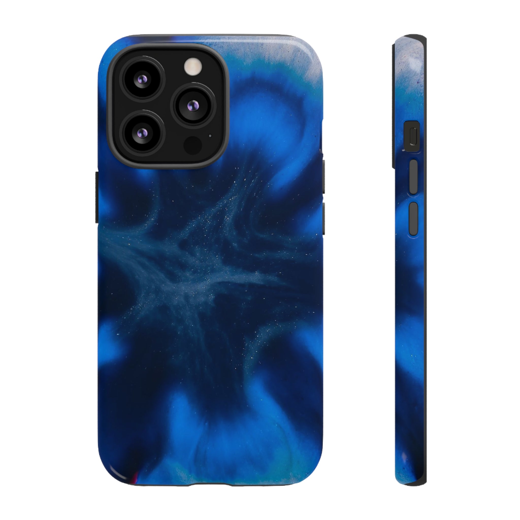 Blue Star Marble Ink Art iPhone Case (Protective) iPhone 13 Pro Glossy Phone Case