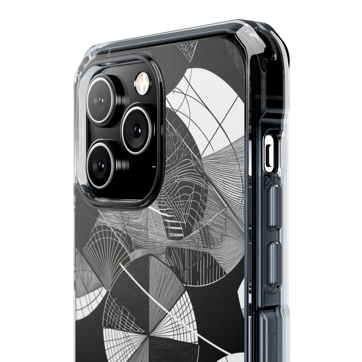 Geometrische Eleganz – Handyhülle für iPhone (Clear Impact – Magnetisch)