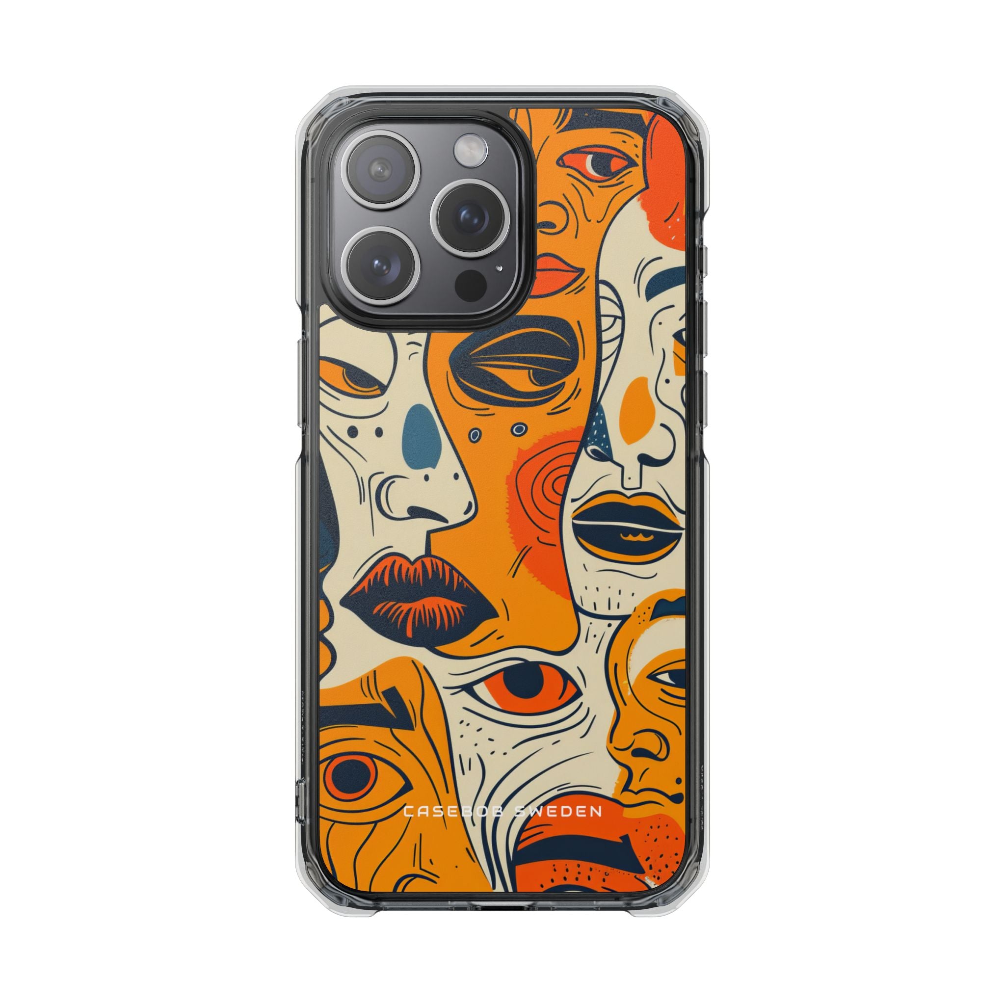 Gradient Face Mosaic iPhone 15 - Clear Impact Phone Case