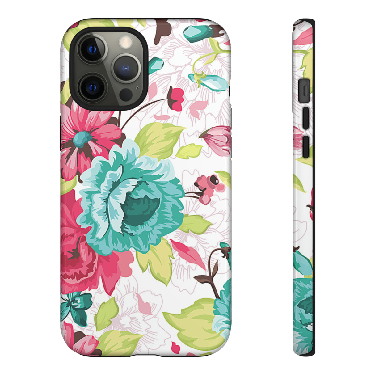 Vintage Flowers Pattern iPhone case (Protective) - Protective Phone Case