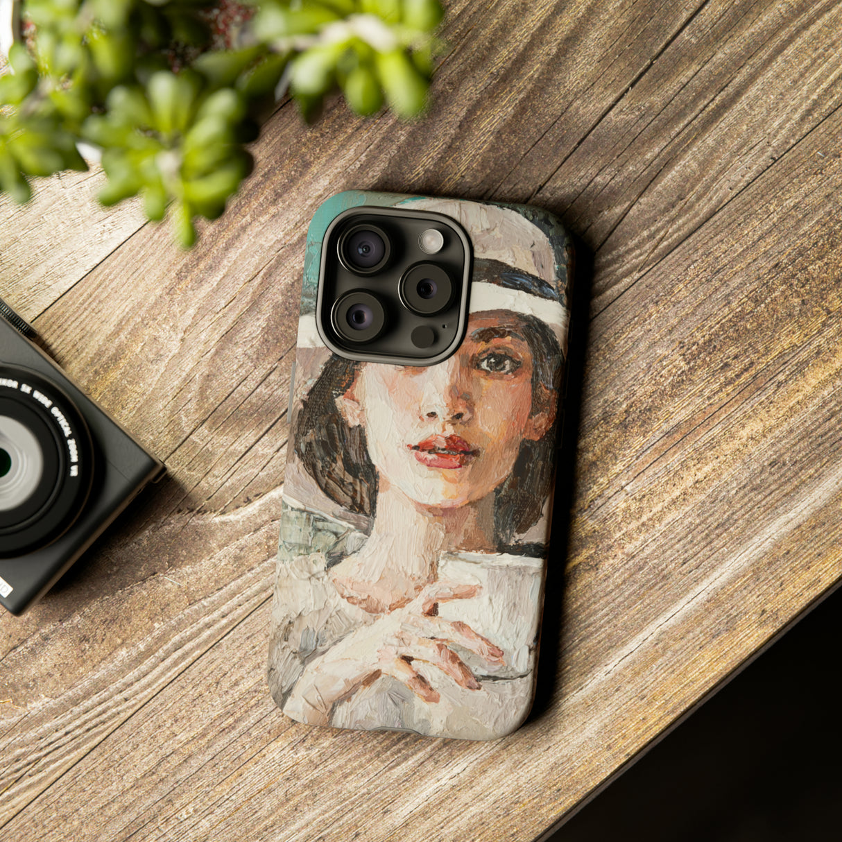 Oil Painting - Lady in a White Hat - Protective Phone Case