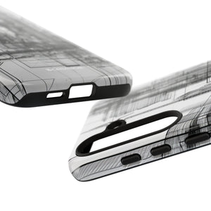 Urban Complexity: Black Lines Design - For Samsung S24