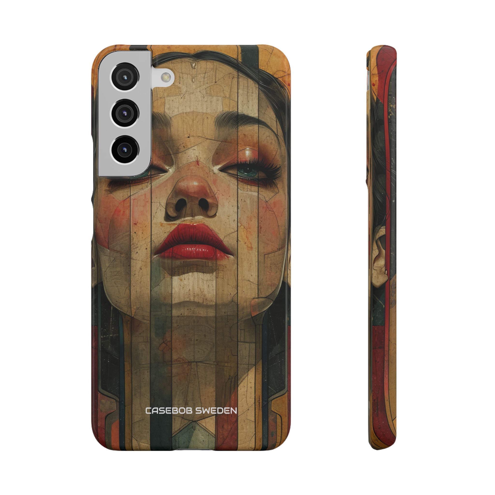 Bold Art Deco Portrait - Slim Samsung S22 Phone Case