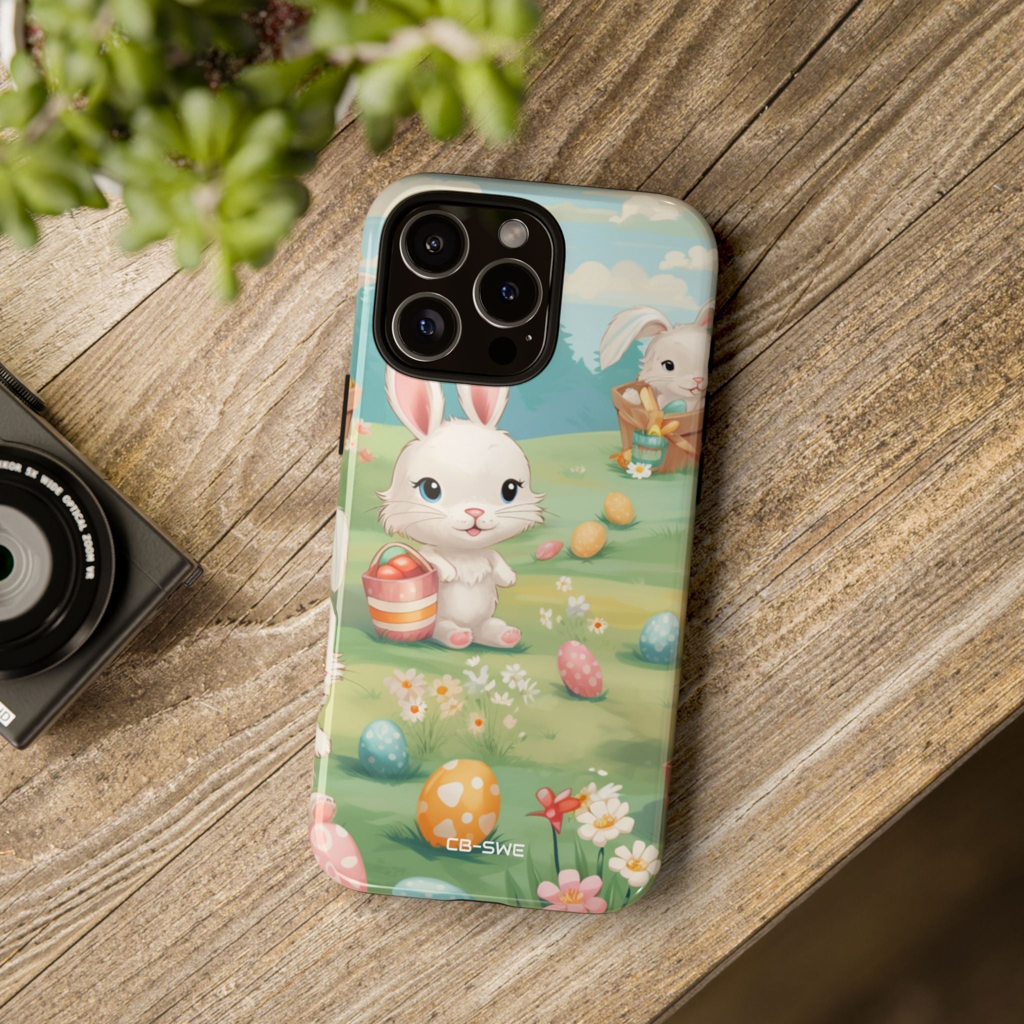 Bunnies Hunt Eggs - iPhone Case