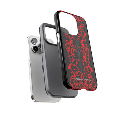 Gothic Crimson Symmetry iPhone 14 - Tough Phone Case