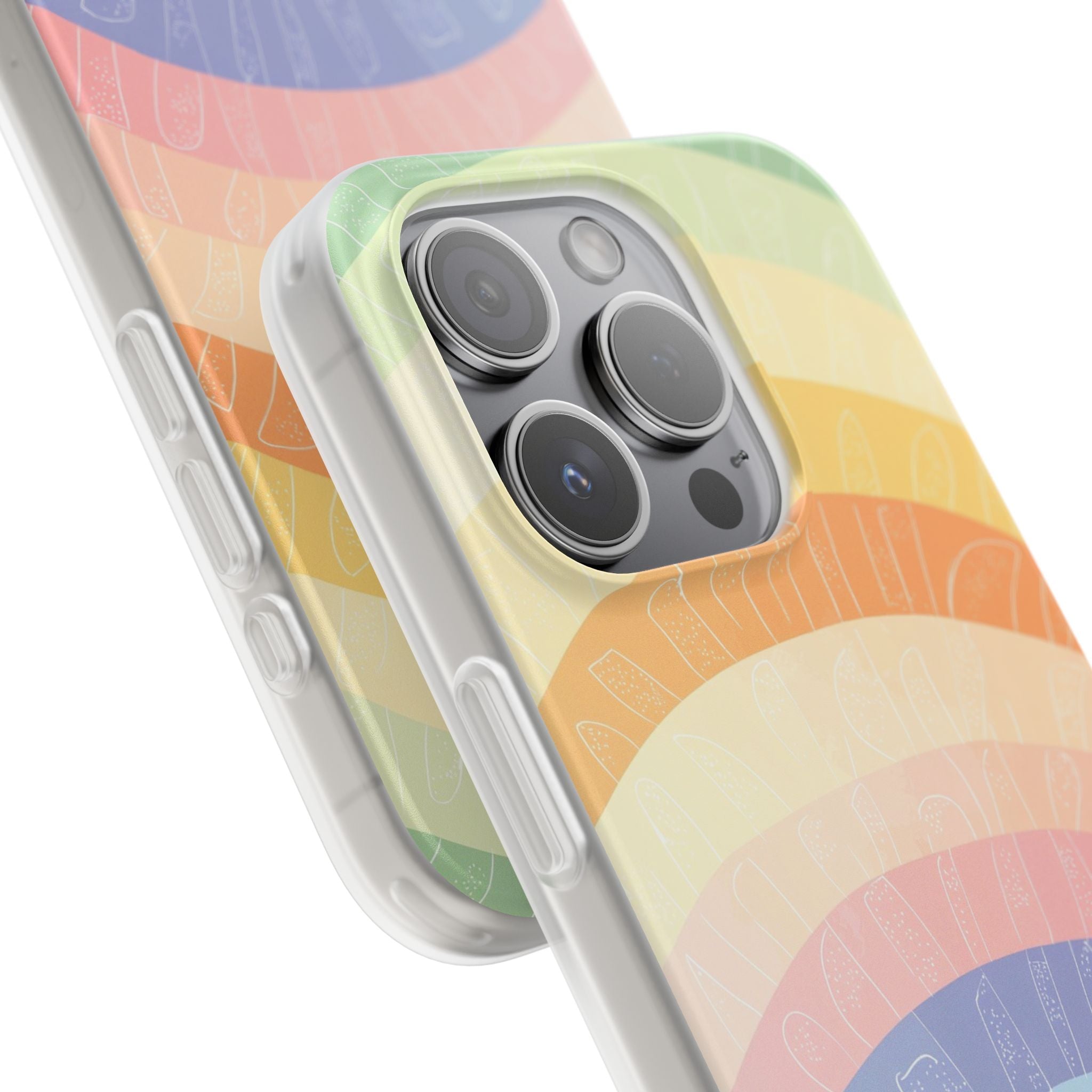Pastel Rainbow Bands iPhone 15 Pro Case - Soft