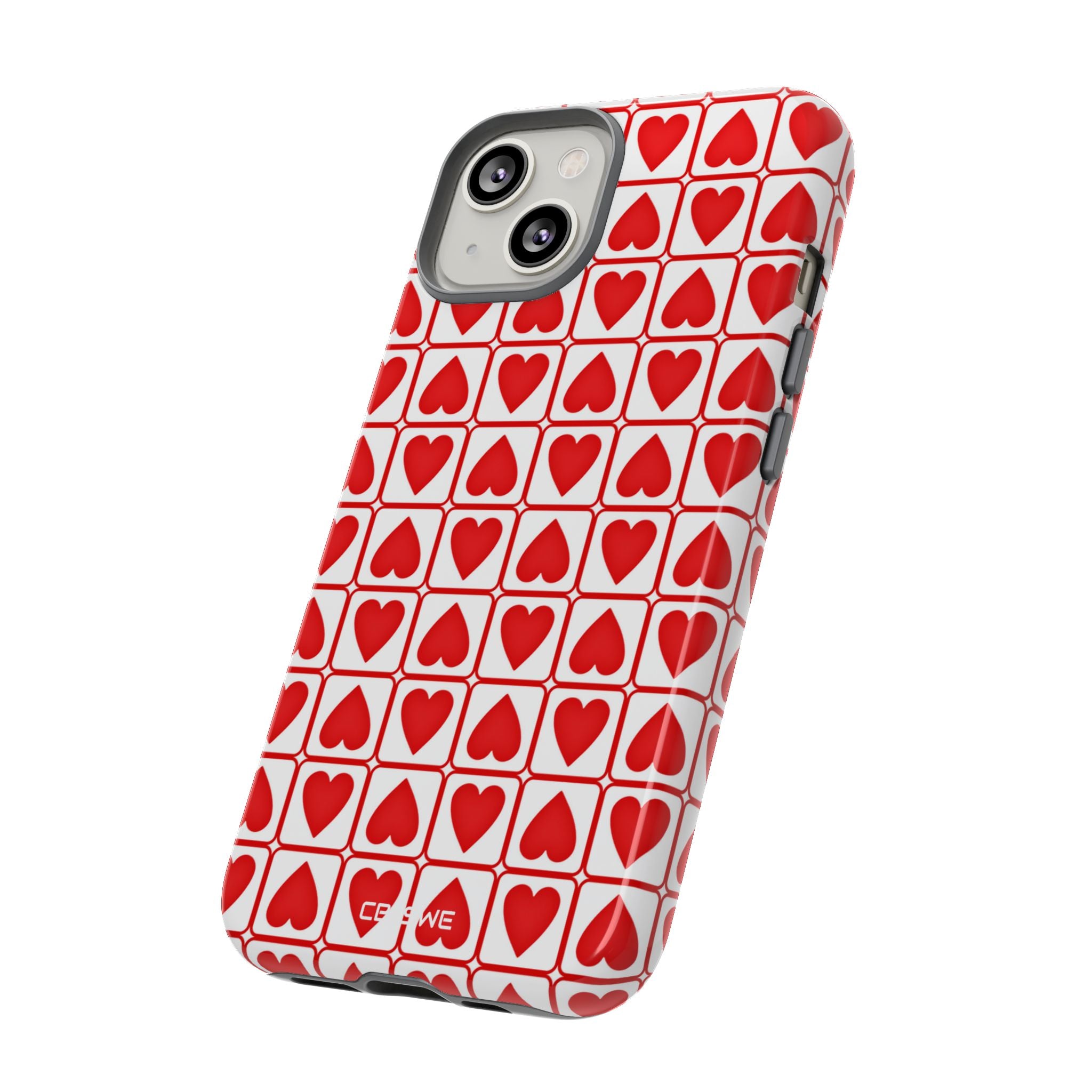 Hearts In Squares - iPhone Case